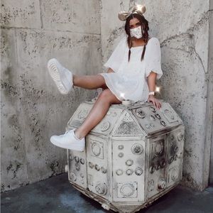 Gold star puff dress